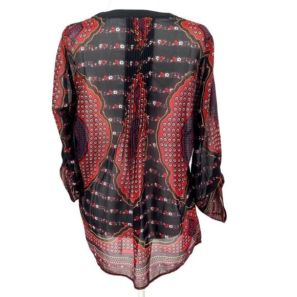 DANIEL RAINN Boho Paisley Print Peasant Blouse Sz S Long Sleeve Anthropologie - Picture 3 of 9